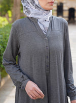 Pleated Back Jersey Abaya