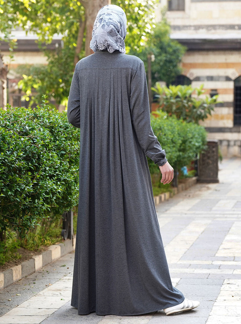 Pleated Back Jersey Abaya