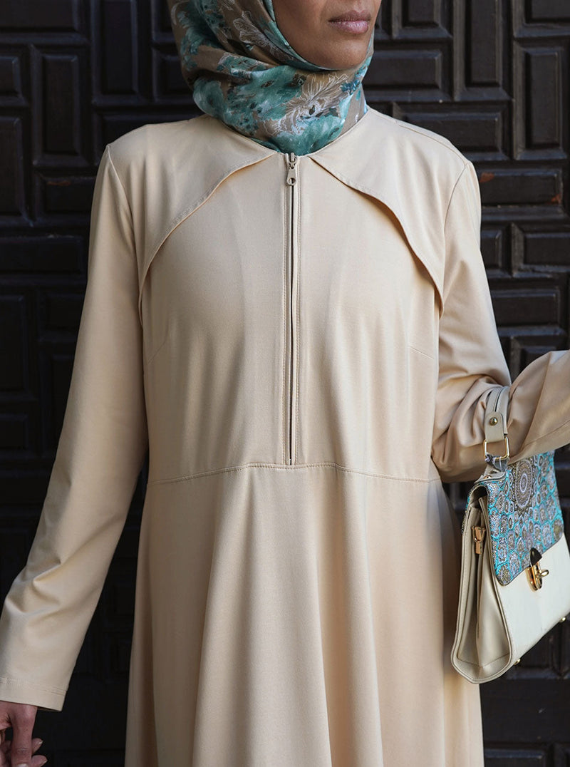 Hasana Zipped Jersey Abaya