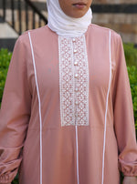 White Lace and Trim Abaya