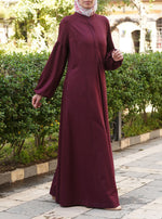 Gathered Sleeves Jersey Abaya