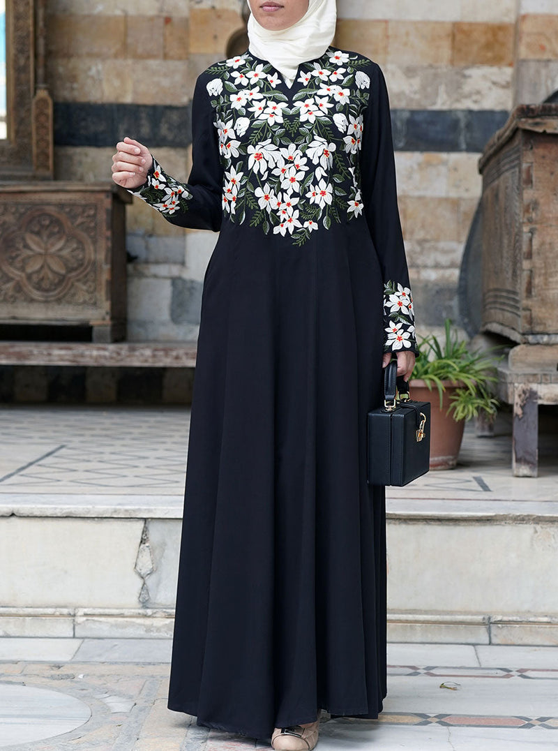 Wurood Embroidered Abaya Gown