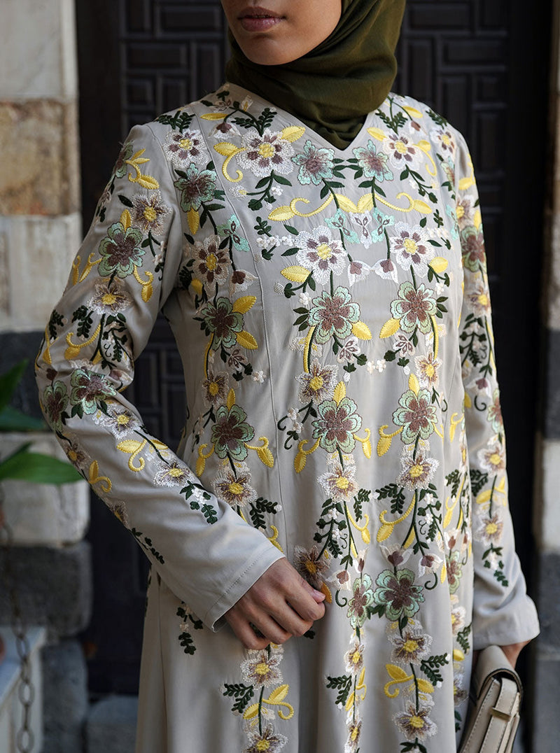 Ruqayya Embroidered Abaya Gown