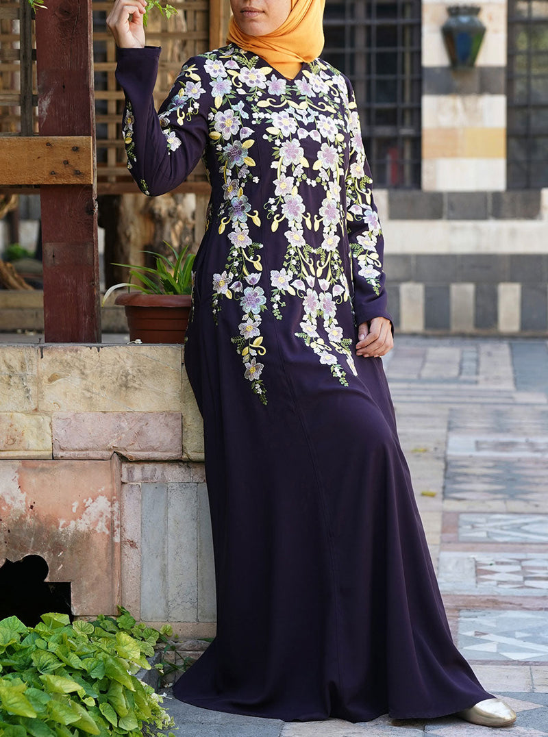 Ruqayya Embroidered Abaya Gown