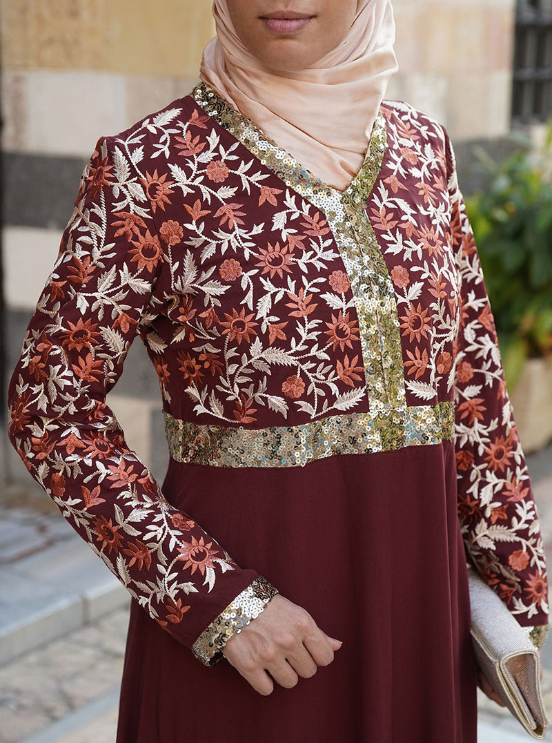 Atiqa Embroidered Abaya Gown