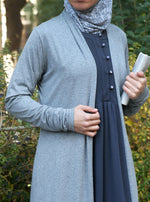 Gathered Sleeves Maxi Cardigan