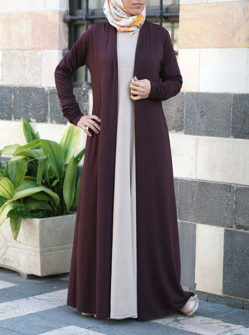 Gathered Sleeves Maxi Cardigan