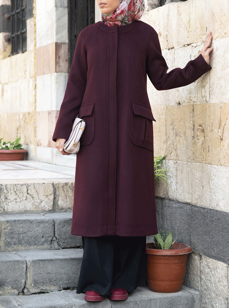 Safiyya Zipped Wool Coat