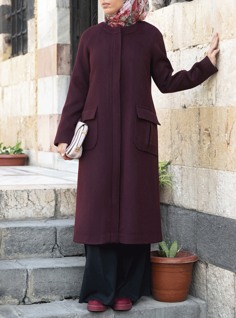 Safiyya Zipped Wool Coat Shukr Clothing