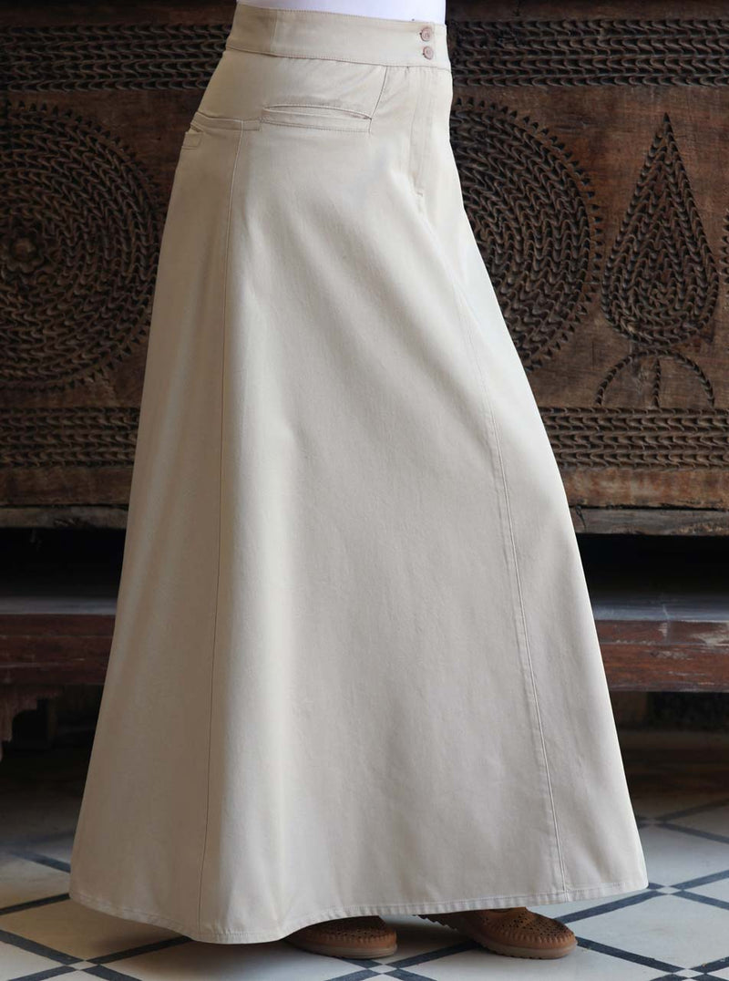 Cotton Flattering Fit A-Line Skirt