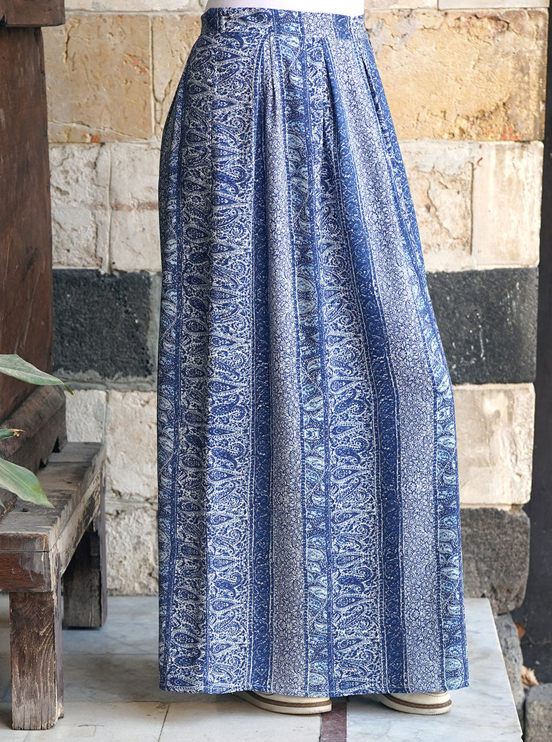 Printed Deep Pleated Skirt Shukr Clothing