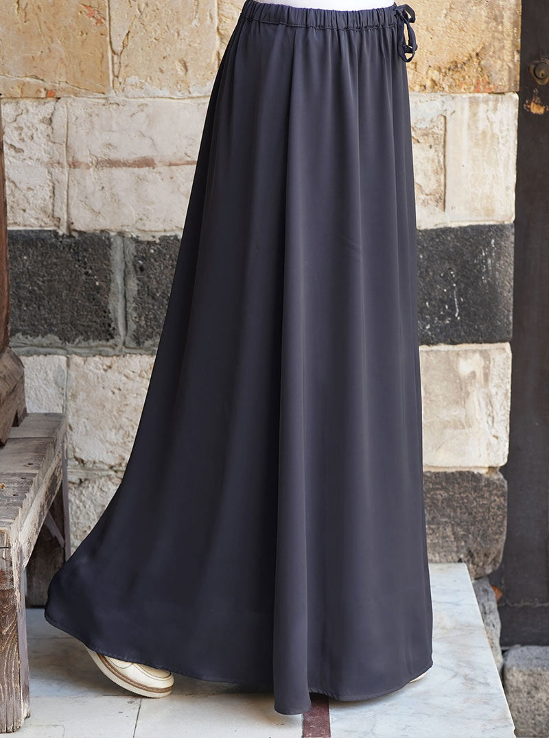Satin Elasticized Waist Maxi Skirt